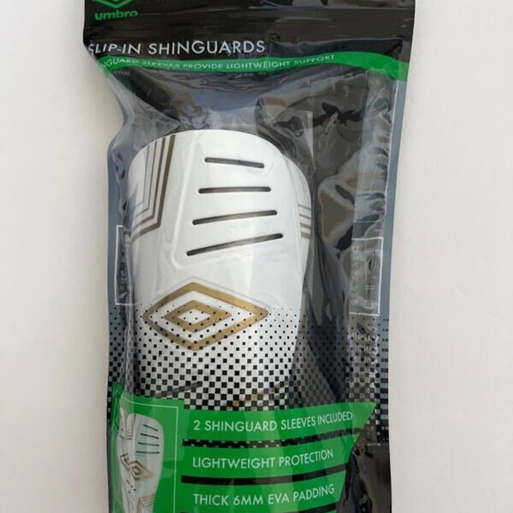 NIP Umbro Soccer Shin Guards Slip-in Shinguards Size Adult up to 5 ‘ 11”